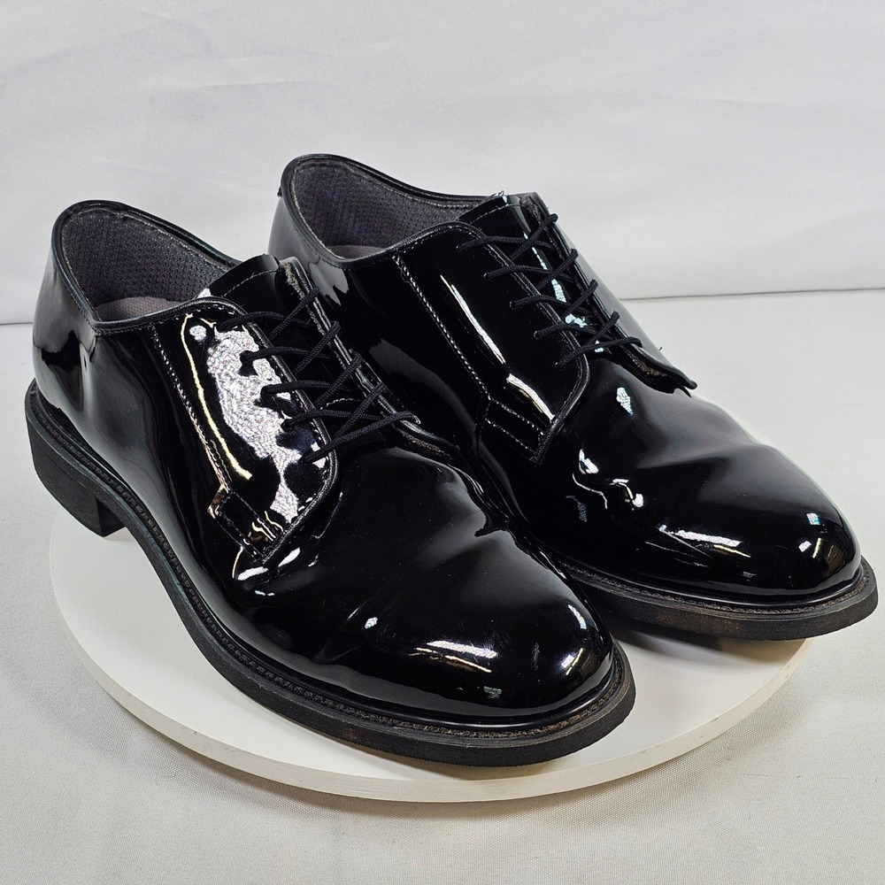 Bates Mens High Gloss Oxford Dress Shoes Black Vibram Sole 11 C 00941A